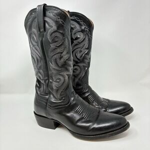 Dan Post Boots Milwaukee Black‎ Leather Mens Cowboy Western DP2110R Sz 8.5D EUC